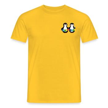 Pinguine im Schwimmring - Männer T-Shirt - Gelb - Vorne - AI Model Male 178 dark (178cm)