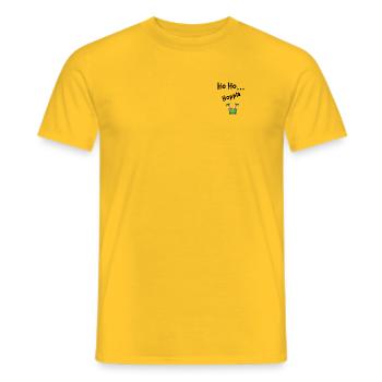 Ho Ho Hoppla - Männer T-Shirt - Gelb - Vorne - AI Model Male 178 dark (178cm)