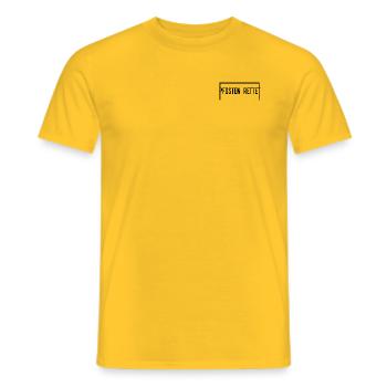 Pfosten rettet - Brustlogo - Männer T-Shirt - Gelb - Vorne - AI Model Male 178 dark (178cm)