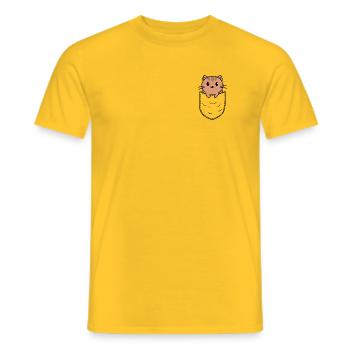 Cat in Bag Chest Bag Cat Gift - Men's T-Shirt - yellow - Front - AI Model Male 178 dark (178cm)