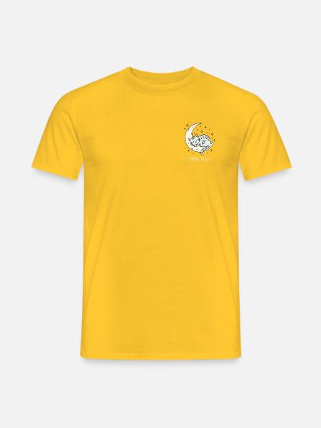 Mondkatze im Sternenhimmel - Männer T-Shirt - Gelb