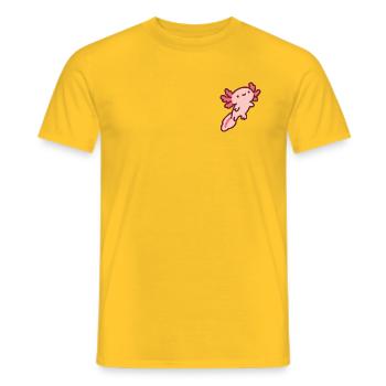 Niedlicher pinker Axolotl - Männer T-Shirt - Gelb - Vorne - AI Model Male 178 dark (178cm)
