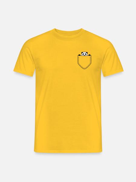Panda in der Tasche - Männer T-Shirt - Gelb