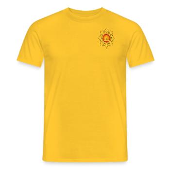 Yoga Figuren, dein Traumsport auf T-Shirt zeigen - Männer T-Shirt - Gelb - Vorne - AI Model Male 178 dark (178cm)