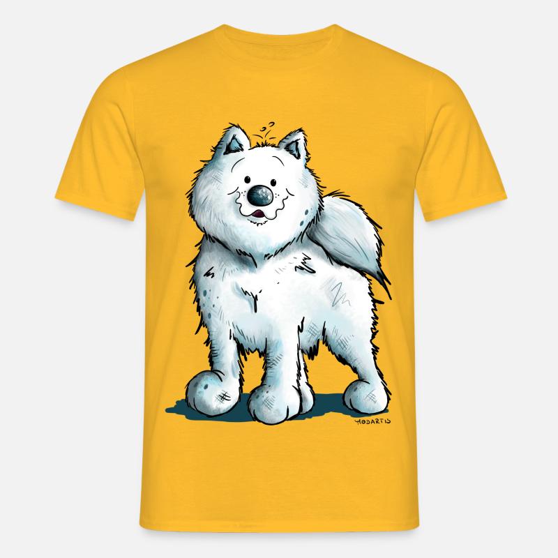 Søde Samojedhund - T-shirt til herrer - gul