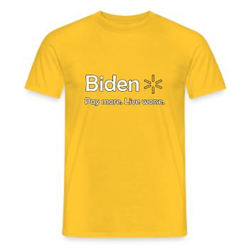 Biden Wirtschaftskritik T-Shirt - Männer T-Shirt - Gelb - Vorne - AI Model Male 178 dark (178cm)