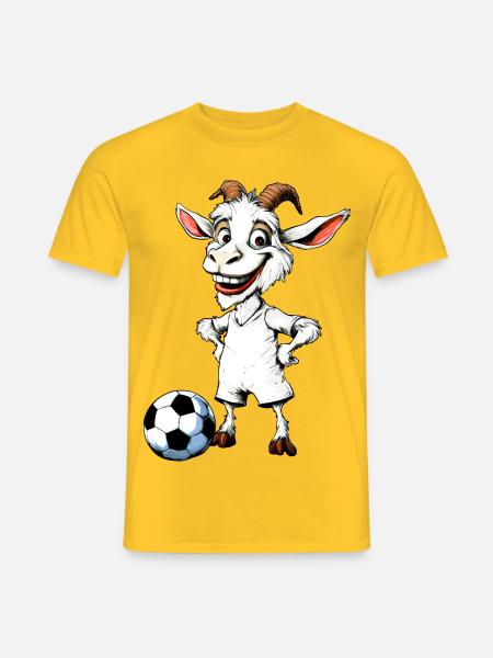 Ziegen Fussball / Fussballer Ziege - Männer T-Shirt - Gelb