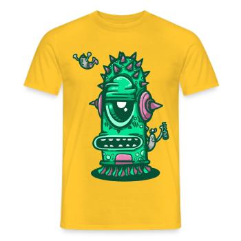 Retro-Musical-Dornenmonster - Männer T-Shirt - Gelb - Vorne - AI Model Male 178 dark (178cm)