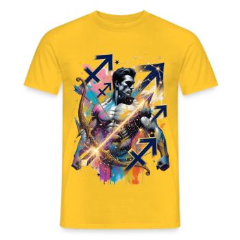 Sagittaire_Astro_Homme - T-shirt homme - jaune - Devant - AI Model Male 178 dark (178cm)