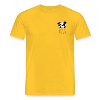 Panda qui regarde depuis sa poche - T-shirt homme - jaune - Devant - AI Model Male 178 dark (178cm)