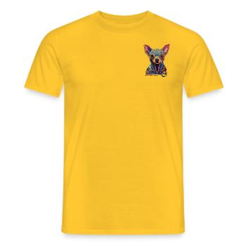 chihuahua vector colors - Männer T-Shirt - Gelb - Vorne - AI Model Male 178 dark (178cm)