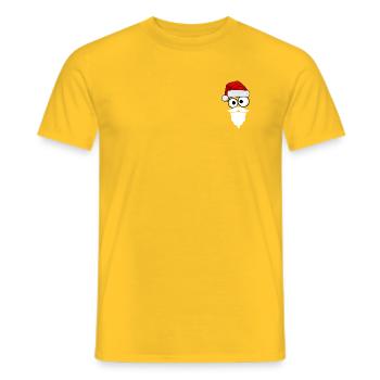 Santa Cartoon Face with Hat - Men's T-Shirt - yellow - Front - AI Model Male 178 dark (178cm)