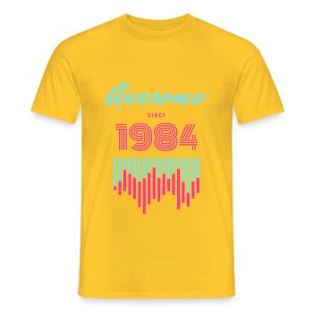 Awesome Since 1984 - Men's T-Shirt - yellow - Front - AI Model Male 178 dark (178cm)