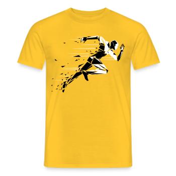 rennender Mann schwarz und weiß - Männer T-Shirt - Gelb - Vorne - AI Model Male 178 dark (178cm)