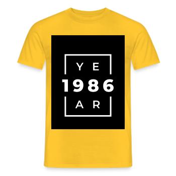 Design Vintage Années 80 Minimaliste - T-shirt homme - jaune - Devant - AI Model Male 178 dark (178cm)