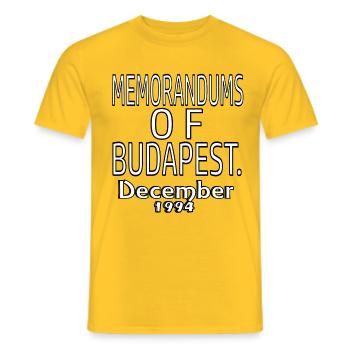 Mémorandums de Budapest - T-shirt homme - jaune - Devant - AI Model Male 178 dark (178cm)