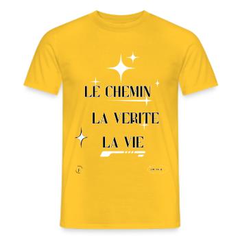 le chemin - T-shirt homme - jaune - Devant - AI Model Male 178 dark (178cm)