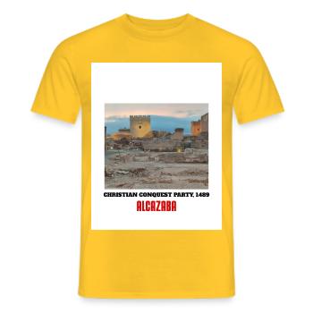 Christian Conquest Alcazaba 1489 - Men's T-Shirt - yellow - Front - AI Model Male 178 dark (178cm)