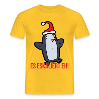 It's escalating anyway! - Men's T-Shirt - yellow - Front - AI Model Male 178 dark (178cm)