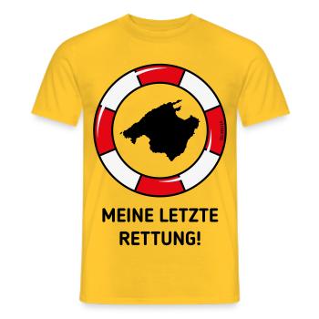 Meine Letzte Rettung! (Mallorca / Urlaub / POS 3C) - Männer T-Shirt - Gelb - Vorne - AI Model Male 178 dark (178cm)
