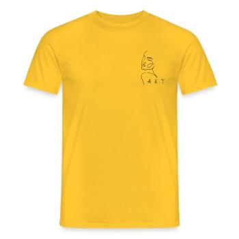 Kunst Feinmalerei Art Minimal Modern gemalte Frau - Männer T-Shirt - Gelb - Vorne - AI Model Male 178 dark (178cm)