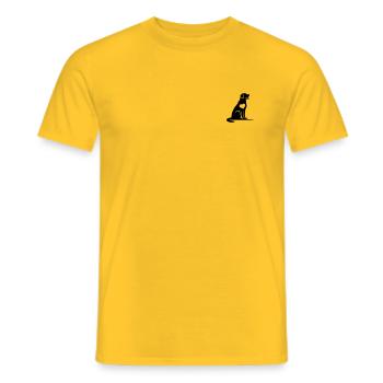 Labrador Love - Heart Dog Silhouette - Men's T-Shirt - yellow - Front - AI Model Male 178 dark (178cm)