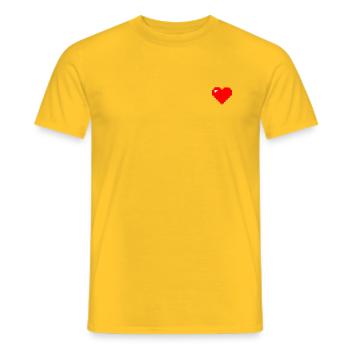 Heart pixel red small - Men's T-Shirt - yellow - Front - AI Model Male 178 dark (178cm)