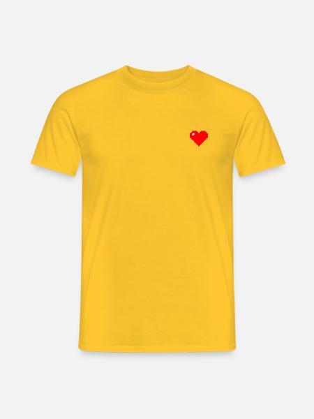 Herz Pixel rot klein - Männer T-Shirt - Gelb