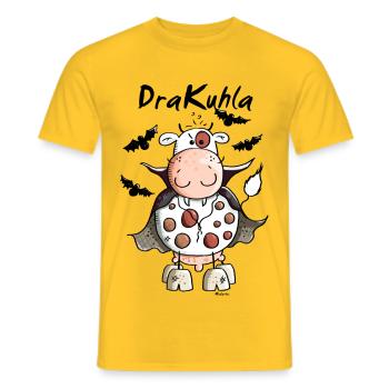 DraKuhla - Kuh - Männer T-Shirt - Gelb - Vorne - AI Model Male 178 dark (178cm)