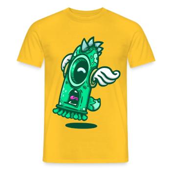Green Winged Monster Window - Men's T-Shirt - yellow - Front - AI Model Male 178 dark (178cm)