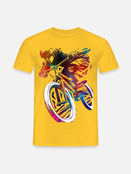 Ein farbenfrohes Fahrrad in Abstraktion - Männer T-Shirt - Gelb