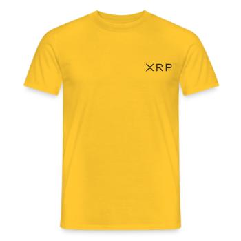 XRP Logo Classic – Black Edition - Männer T-Shirt - Gelb - Vorne - AI Model Male 178 dark (178cm)