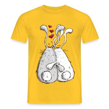 Bunnies I Love Bunny Love I Rabbit Gift - Men's T-Shirt - yellow - Front - AI Model Male 178 dark (178cm)