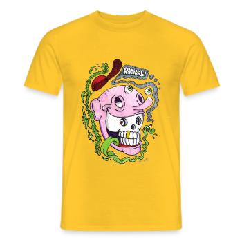 Barf Head - Men's T-Shirt - yellow - Front - AI Model Male 178 dark (178cm)