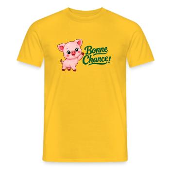 Piwi le cochon - T-shirt homme - jaune - Devant - AI Model Male 178 dark (178cm)