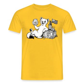 Vaelosek l hermine apéro  - T-shirt homme - jaune - Devant - AI Model Male 178 dark (178cm)