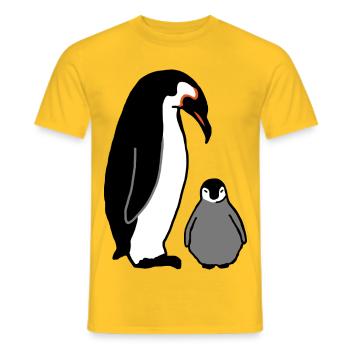 Penguin with baby - Men's T-Shirt - yellow - Front - AI Model Male 178 dark (178cm)