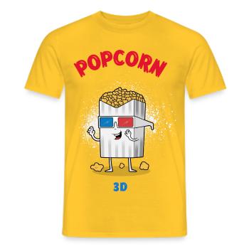 pop corn - Men's T-Shirt - yellow - Front - AI Model Male 178 dark (178cm)