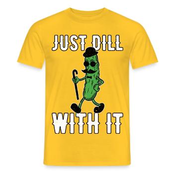 Just Dill With It Gurke Retro Vintage Schnurrbart - Männer T-Shirt - Gelb - Vorne - AI Model Male 178 dark (178cm)