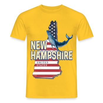 New Hampshire United States USA Souvenir - Men's T-Shirt - yellow - Front - AI Model Male 178 dark (178cm)