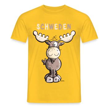 Elch aus Schweden - Männer T-Shirt - Gelb - Vorne - AI Model Male 178 dark (178cm)