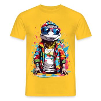 Cool crocodile - Men's T-Shirt - yellow - Front - AI Model Male 178 dark (178cm)