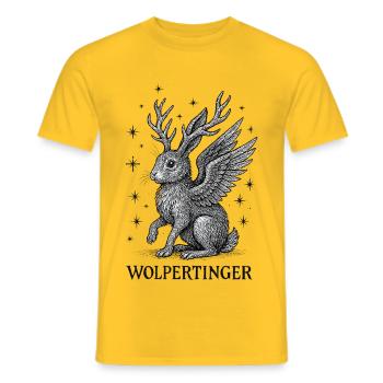 Créature mythique - Le Wolpertinger - T-shirt homme - jaune - Devant - AI Model Male 178 dark (178cm)