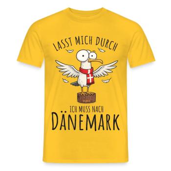 Lasst mich durch ich muss nach Dänemark - Männer T-Shirt - Gelb - Vorne - AI Model Male 178 dark (178cm)