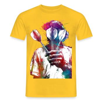 Dartspieler-Sportkunst #darts #sport - Männer T-Shirt - Gelb - Vorne - AI Model Male 178 dark (178cm)