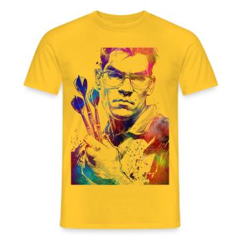 Dartspieler-Sportkunst #darts #sport - Männer T-Shirt - Gelb - Vorne - AI Model Male 178 dark (178cm)