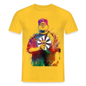 Dartspieler-Sportkunst #darts #sport - Männer T-Shirt - Gelb - Vorne - AI Model Male 178 dark (178cm)
