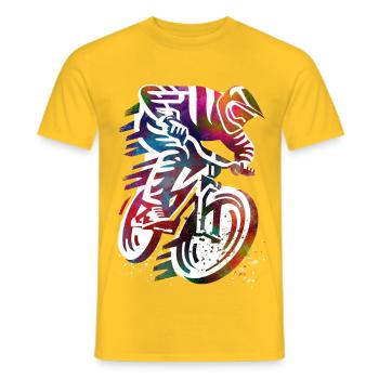 Colorful motorcycle ride - Men's T-Shirt - yellow - Front - AI Model Male 178 dark (178cm)