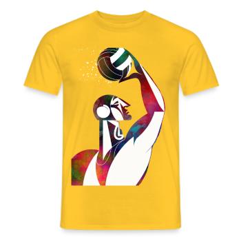 Profil d’un joueur de football nautique - T-shirt homme - jaune - Devant - AI Model Male 178 dark (178cm)