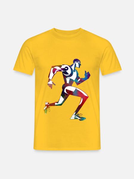 Farbenfroher Läufer - Männer T-Shirt - Gelb